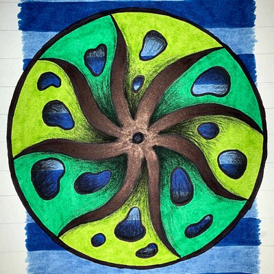 Swirling green pit