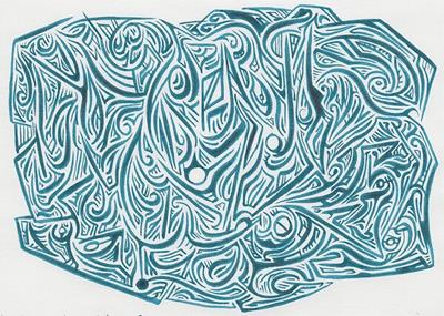 Abstract Blue Drawing