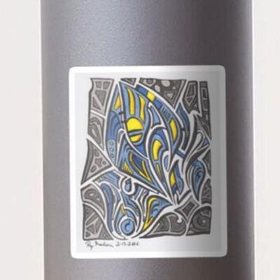 Blue and Yellow Space Squid