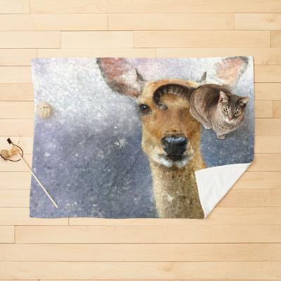 Deer Portrait in Snow
