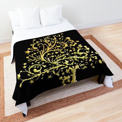 Gold on Black Stylized Christmas Tree