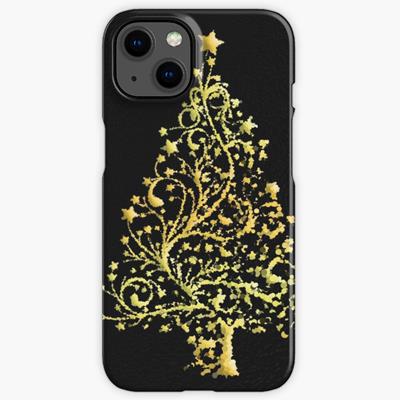 Gold on Black Stylized Christmas Tree