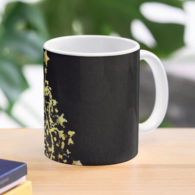 Gold on Black Stylized Christmas Tree