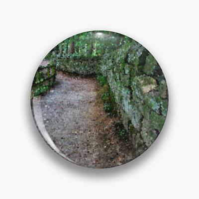 Mossy Stone Fenced Path Through the Woods