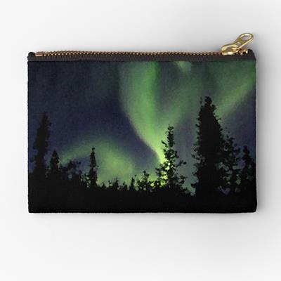 Northern Lights Over Forest