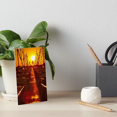 Ocean Dock Under Orange Sky