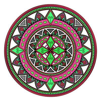Pink and Green Mandala