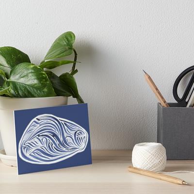 Rich Abstract Line Art in Dark Blue
