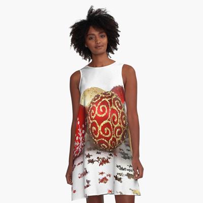 Row of Christmas Ornaments