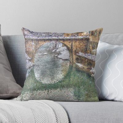 Snowy Stone Bridge Over Water