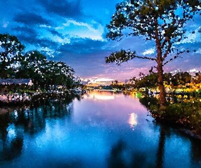 Sunset Over Still Water