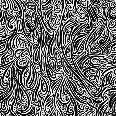 Swirling Abstract Line Art in Black and White