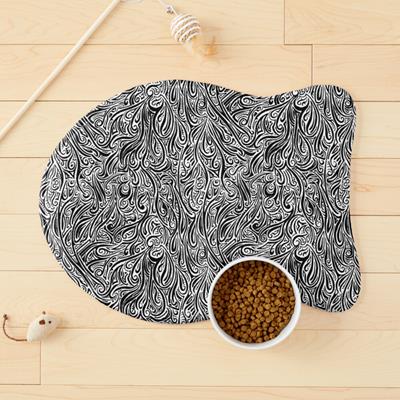 Swirling Abstract Line Art in Black and White