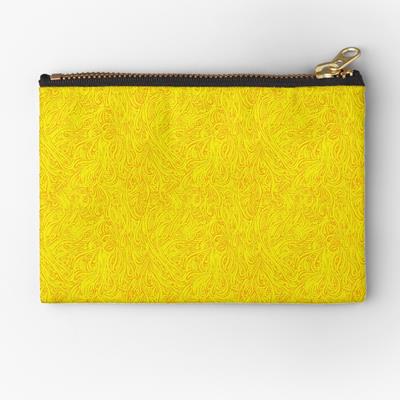 Swirling Abstract Line Art in Blazing Yellow and Gold