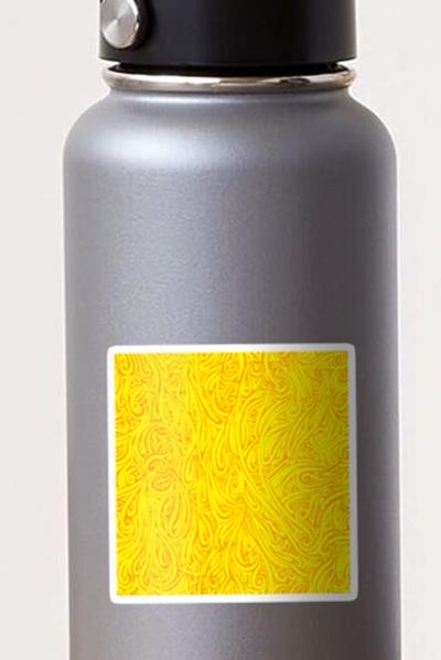 Swirling Abstract Line Art in Blazing Yellow and Gold