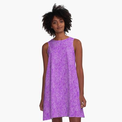 Swirling Abstract Line Art in Pink and Purple