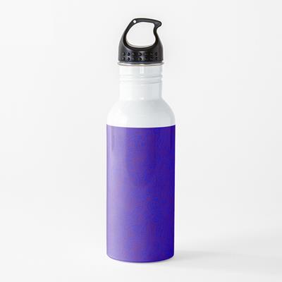Swirling Abstract Line Art in Purple on Blue