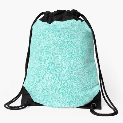 Swirling Abstract Line Art in Shades of Blue