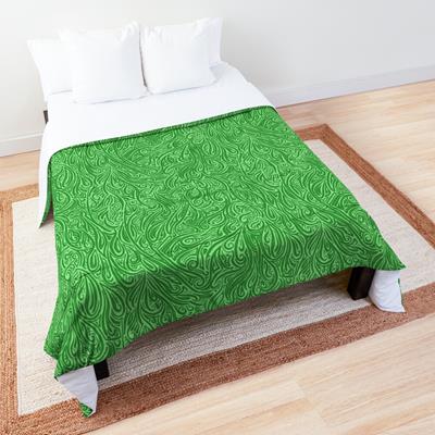 Swirling Abstract Line Art in Shades of Green