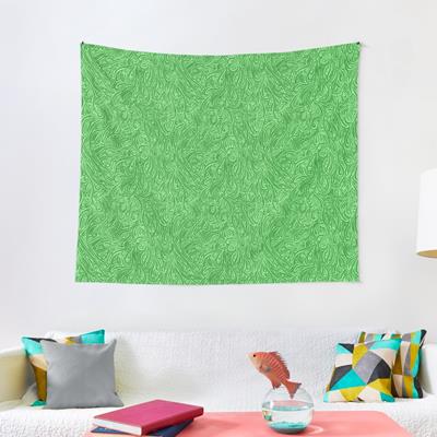 Swirling Abstract Line Art in Shades of Green
