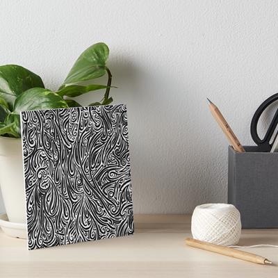 Swirling Abstract Line Art in Shades of Grey