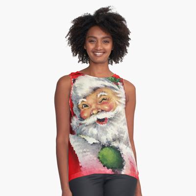 Winking Santa on Red